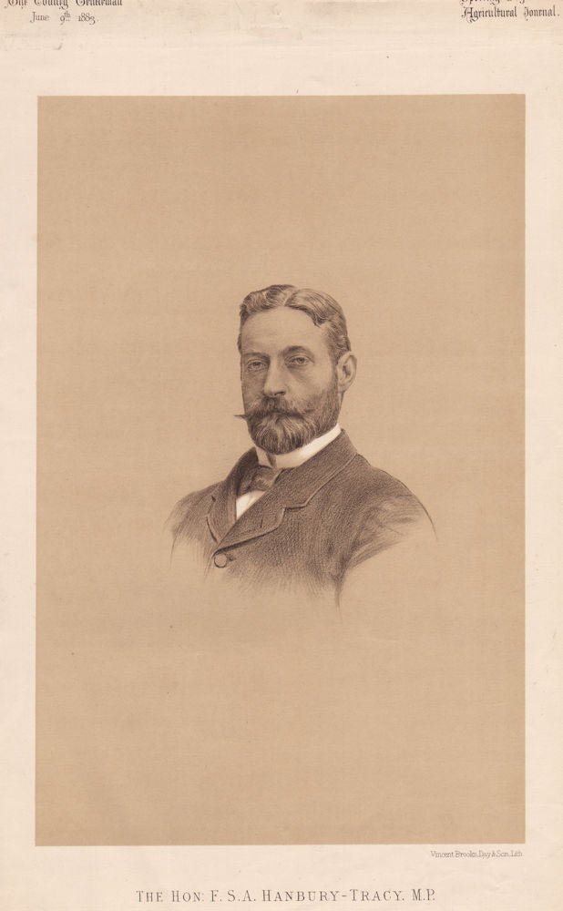 The Honourable F.S.A. Hanbury-Tracy. M.P 1883 old antique print picture